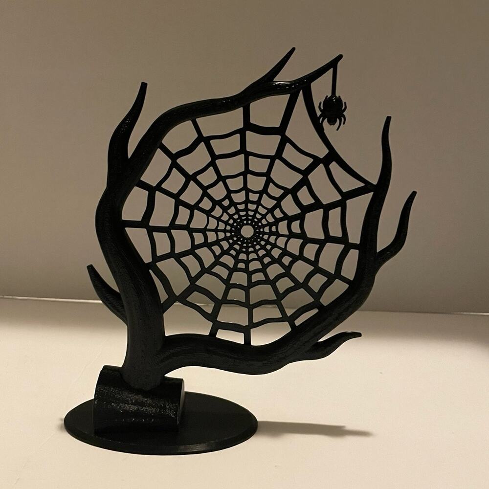 3D Printed Gothic Spider Web Tree-shaped Jewelry Rack Accessory Display